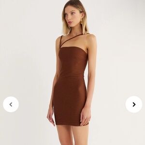 NWT RUMER Penelope Mini Dress Cocoa Size Small